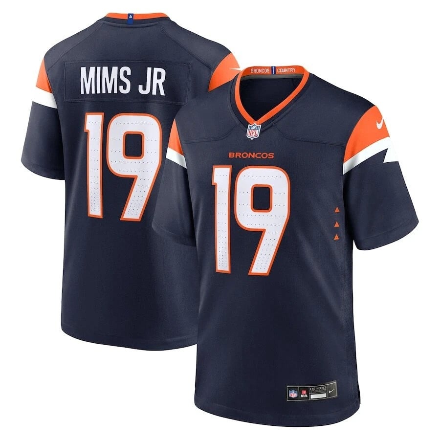 Marvin Mims Jr Denver Broncos 2025 Alternate Game Jersey - Navy