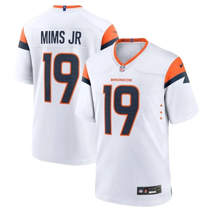 Marvin Mims Jr Denver Broncos 2025 Official Game Jersey - White
