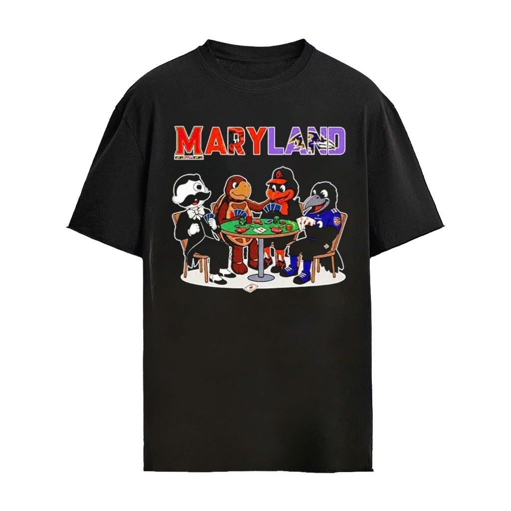 Maryland Mascots Poker Night Baltimore Orioles And Baltimore Ravens Shirt