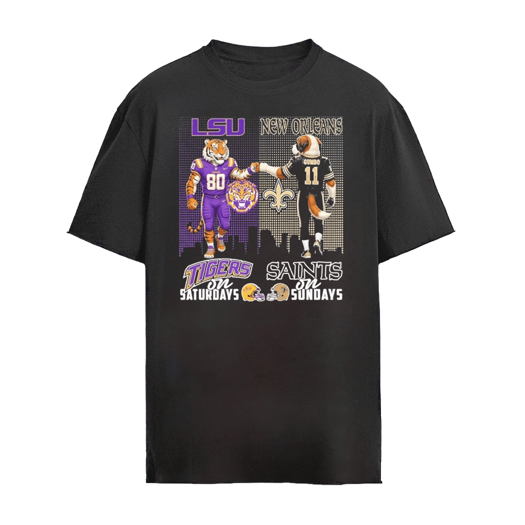 Mascot LSU Tigers On Saturdays And New Orleans Saints On Sundays Shirt