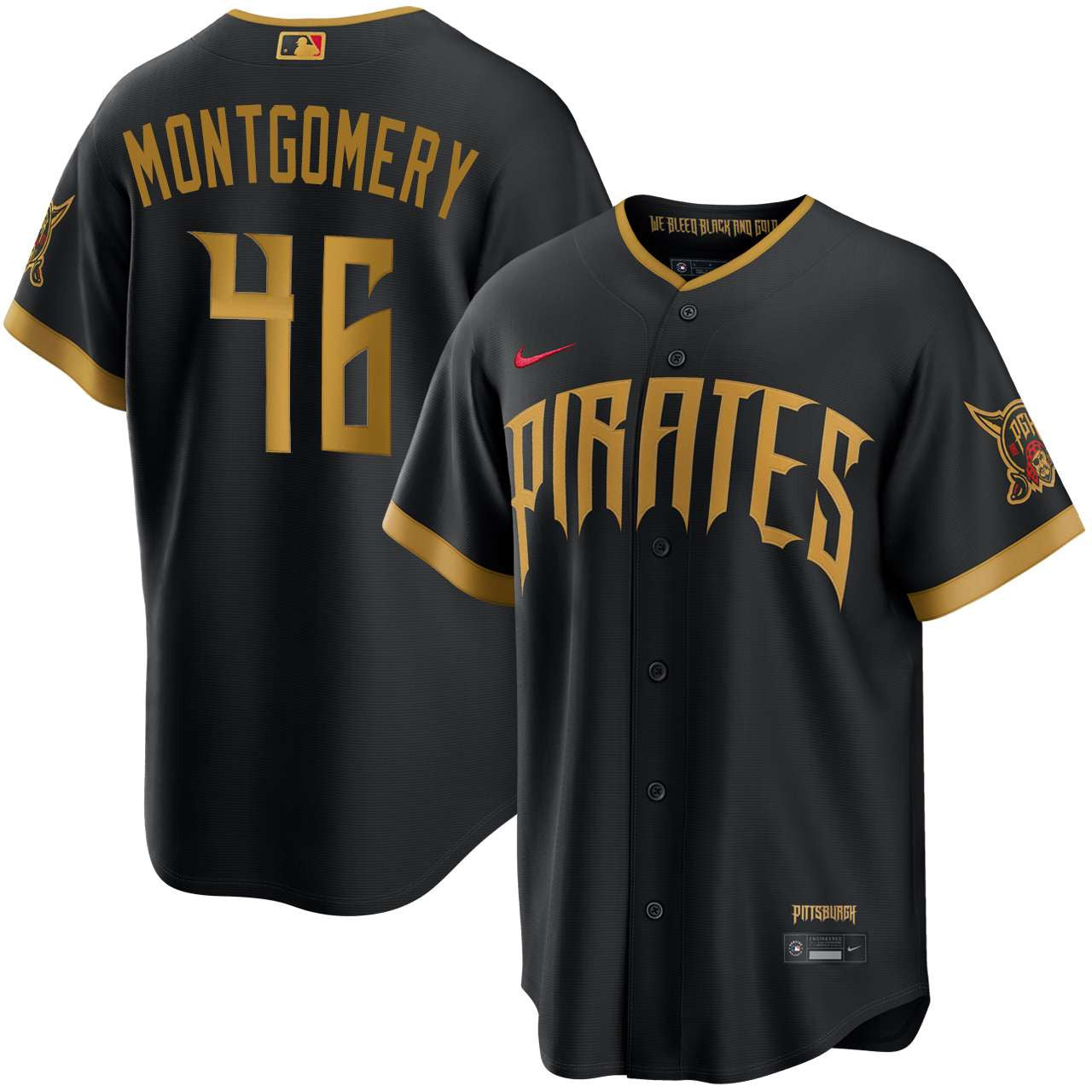 Mason Montgomery Pittsburgh Pirates 2026 City Connect Stadium Jersey - Black