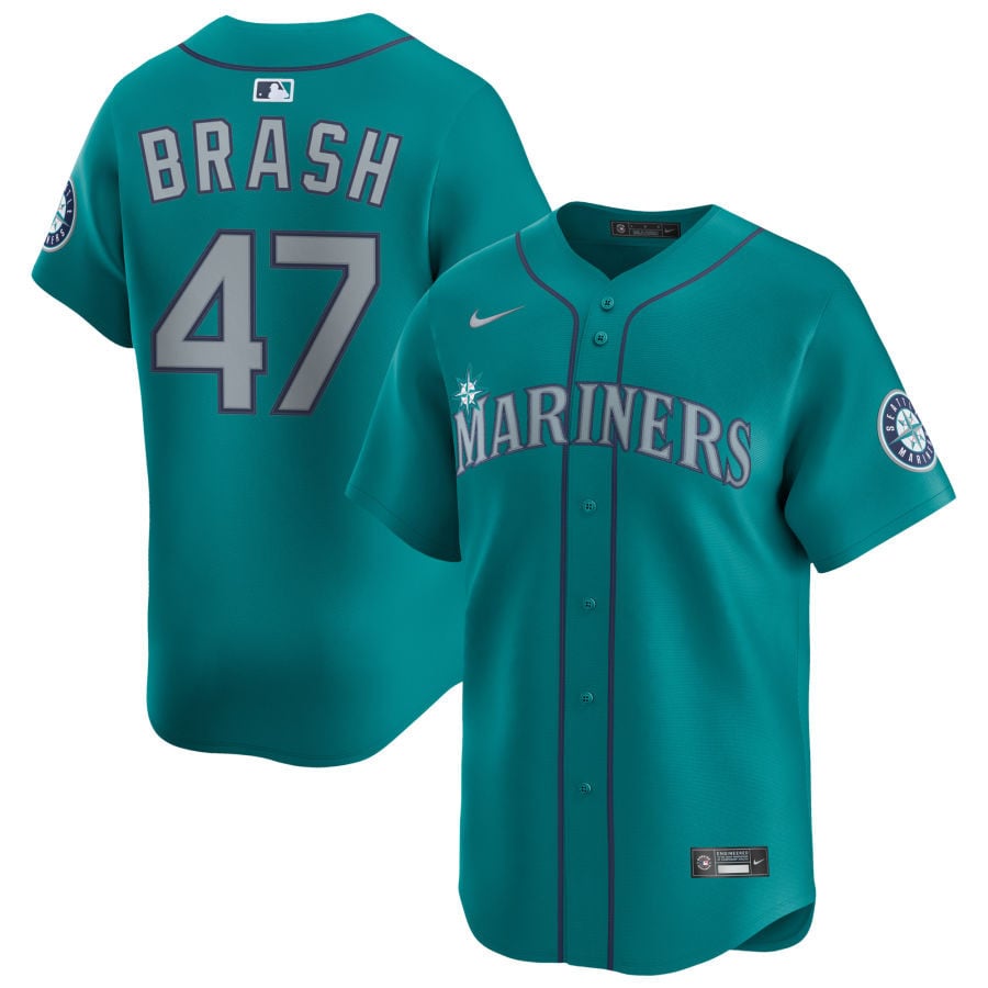 Matt Brash Seattle Mariners 2025 Alternate Limited Jersey - Aqua