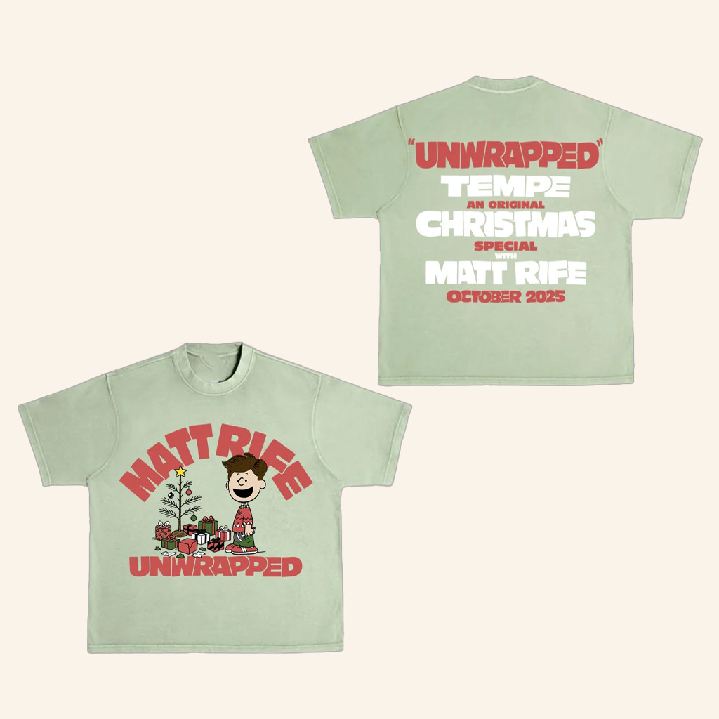 Matt Rife Merch Matt Rife Unwrapped Xmas T-Shirt Christmas Gifts For Boyfriend