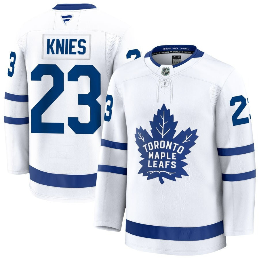 Matthew Knies Toronto Maple Leafs 2025 Away Premium White Jersey 1 Matthew Knies Toronto Maple Leafs 2025 Away Premium White Jersey