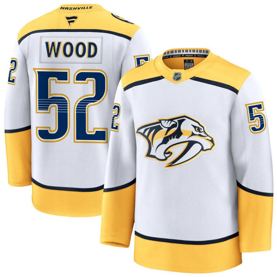 Matthew Wood Nashville Predators 2025 Away Jersey - White 1 Matthew Wood Nashville Predators 2025 Away Jersey - White