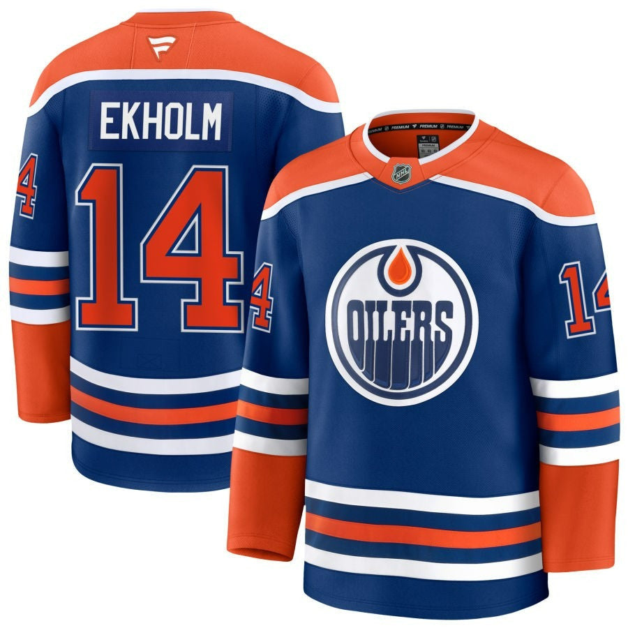 Mattias Ekholm Edmonton Oilers 2025 Home Premium Royal Jersey 1 Mattias Ekholm Edmonton Oilers 2025 Home Premium Royal Jersey