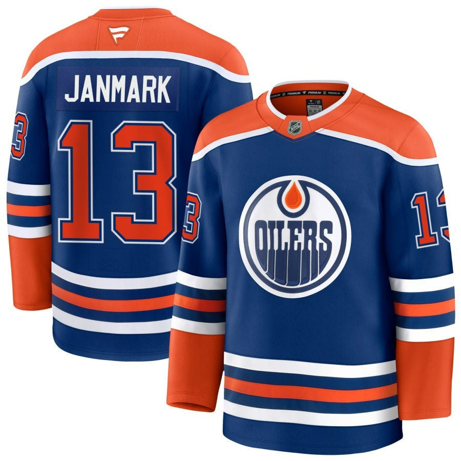 Mattias Janmark Edmonton Oilers 2025 Home Premium Royal Jersey 1 Mattias Janmark Edmonton Oilers 2025 Home Premium Royal Jersey