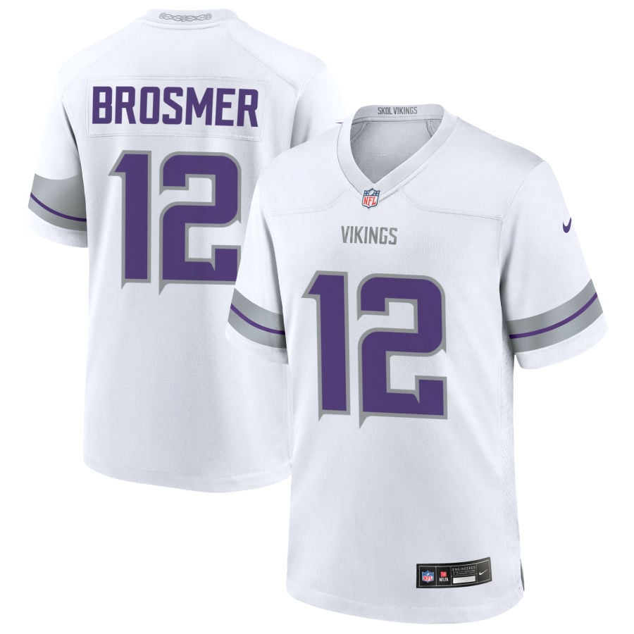 Max Brosmer Minnesota Vikings 2025 Alternate Game Jersey - White