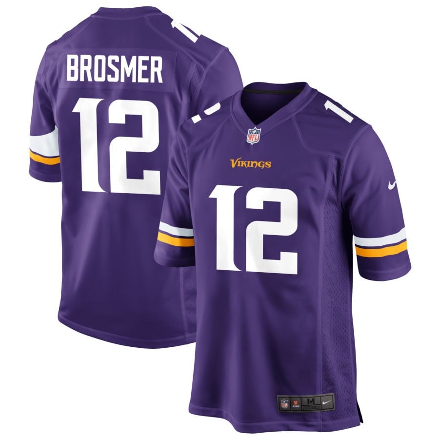 Max Brosmer Minnesota Vikings 2025 Game Jersey - Purple