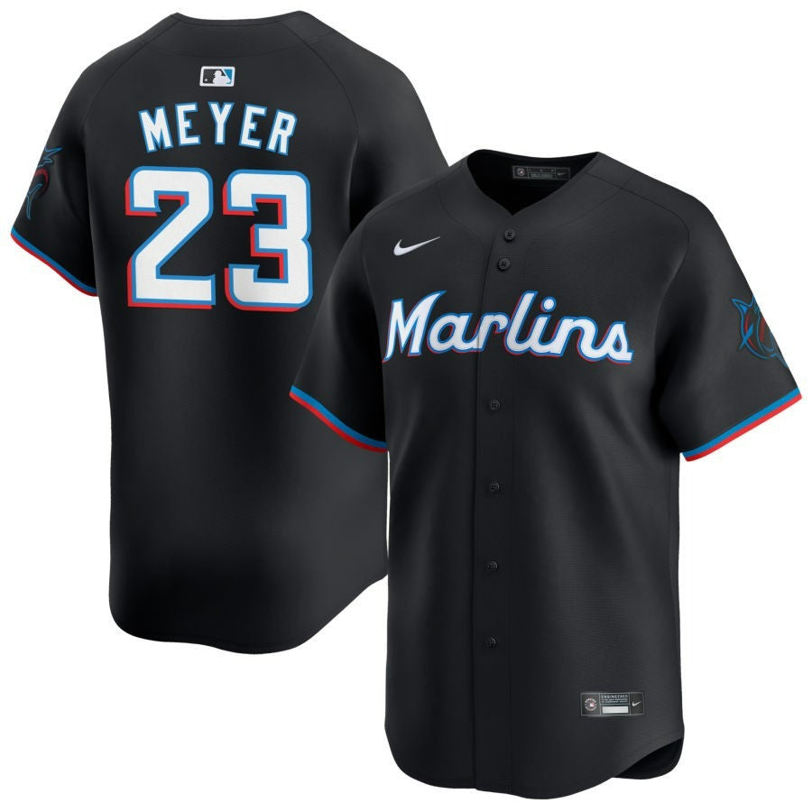 Max Meyer Miami Marlins 2025 Alternate Limited Jersey ï¿½ï¿½ï¿½ Black