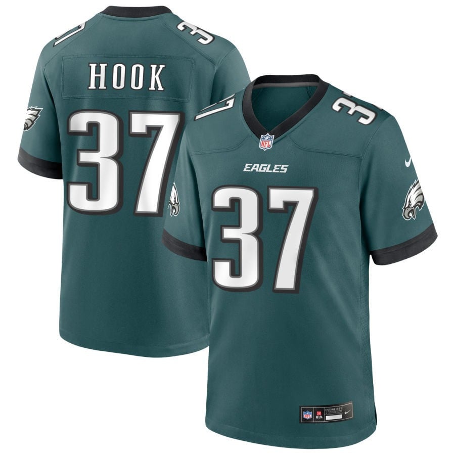 Maxen Hook Philadelphia Eagles 2025 Game Jersey - Midnight Green