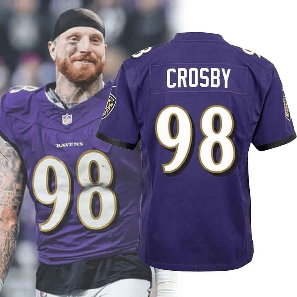 Maxx Crosby 98 Ravens Jersey Baltimore Ravens Merch Best Gifts For Football Lovers