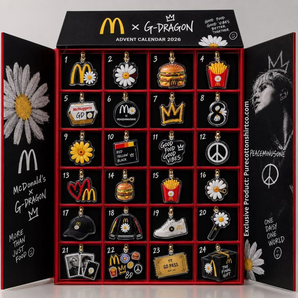McDonald's X G-Dragon Advent Calendar 2026 24 Days KPop Peaceminusone Acrylic Xmas Ornaments