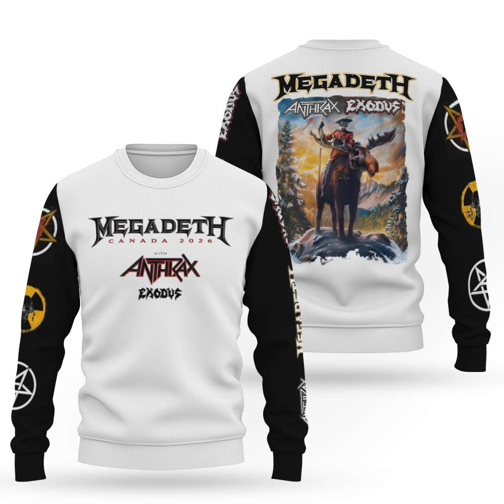 Megadeth Canada 2026 With Anthrax Exodus Sweatshirt Megadeth Merch Gifts For Music Fans