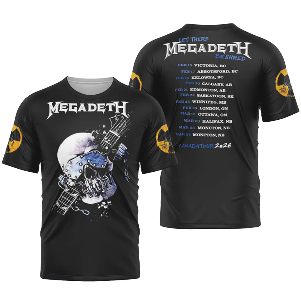 Megadeth Let There Be Shred Canada Tour 2026 T-Shirt Megadeth Merch Unique Gift For Band Fans
