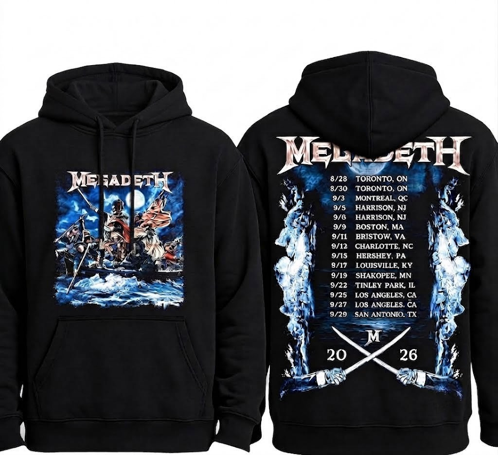 Megadeth North American 2026 Tour Crossing the Delaware T-Shirt Megadeth Merch Gift For Him - Image 2