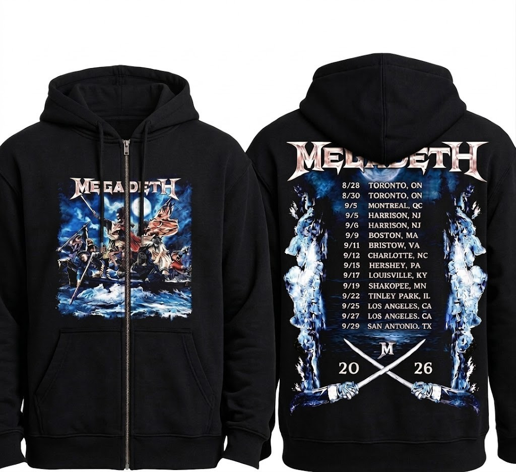 Megadeth North American 2026 Tour Crossing the Delaware T-Shirt Megadeth Merch Gift For Him - Image 3