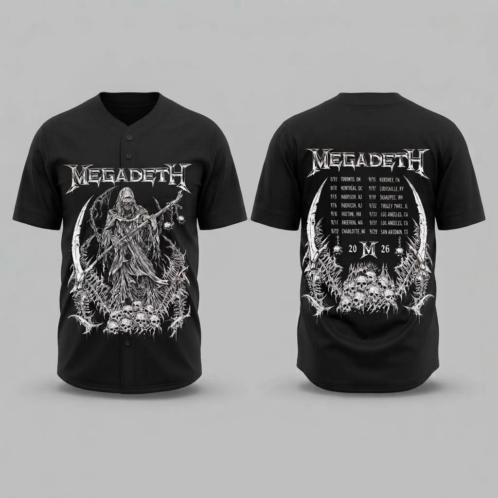 Megadeth North American 2026 Tour Vic The Reaper T-Shirt Megadeth Merch Fans Gifts - Image 8