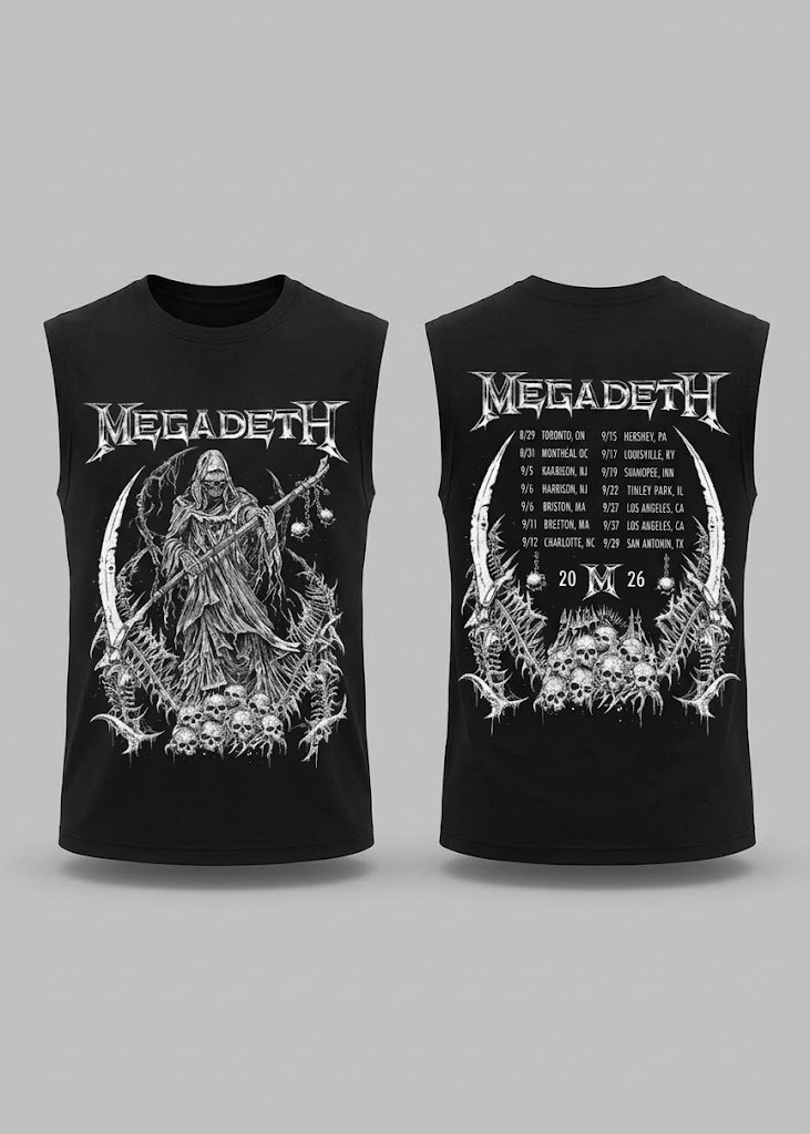 Megadeth North American 2026 Tour Vic The Reaper T-Shirt Megadeth Merch Fans Gifts - Image 10