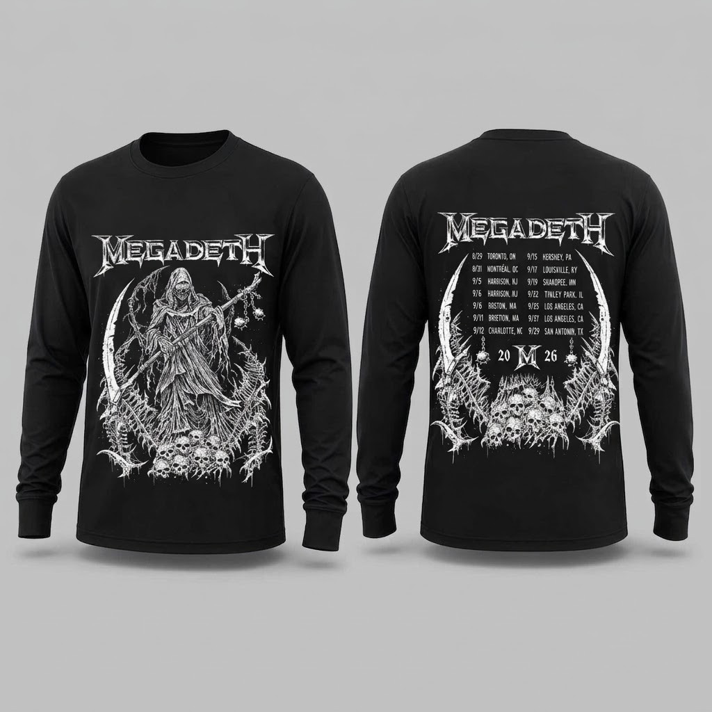 Megadeth North American 2026 Tour Vic The Reaper T-Shirt Megadeth Merch Fans Gifts - Image 5