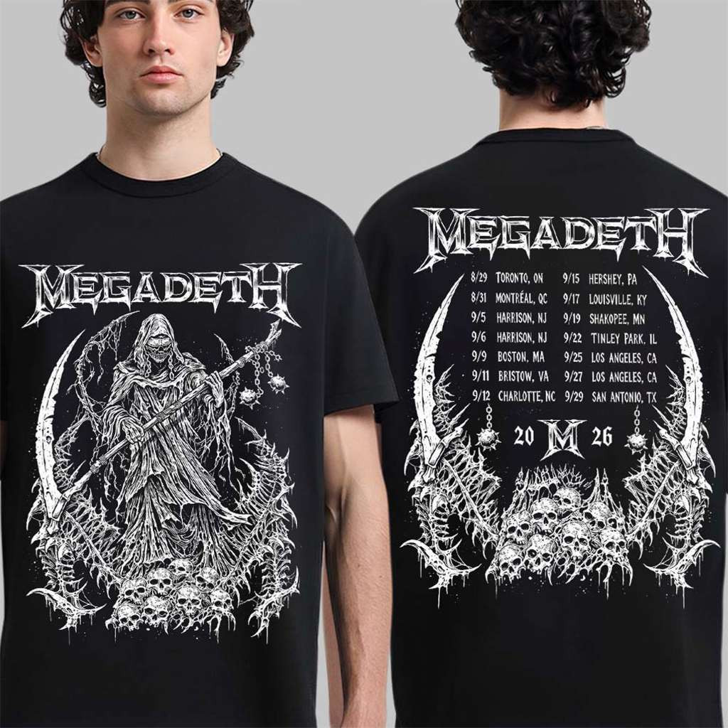 Megadeth North American 2026 Tour Vic The Reaper T-Shirt Megadeth Merch Fans Gifts