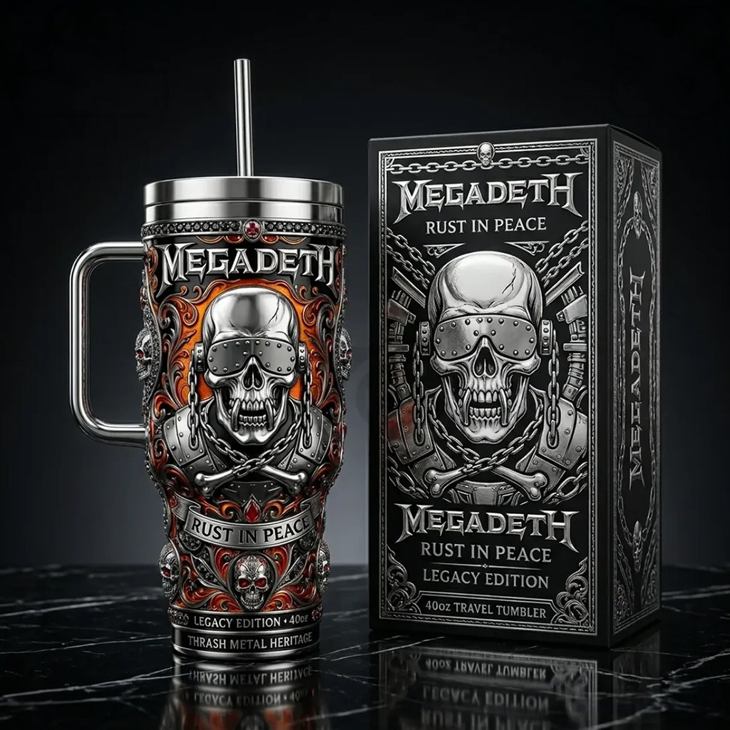 Megadeth Rust in Peace Legacy Tumbler Megadeth Merch Gift Ideas For Music Lovers