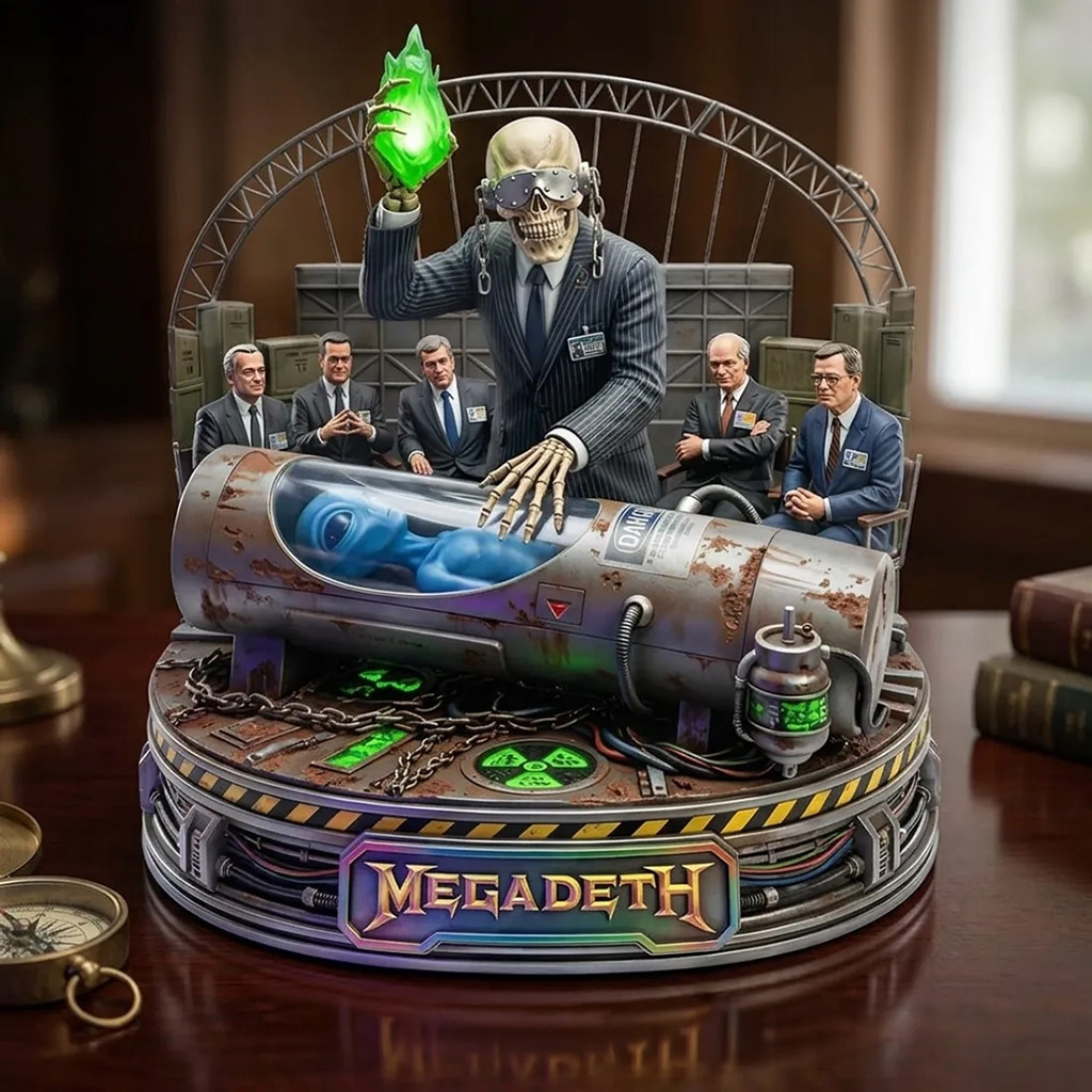 Megadeth Vic Rattlehead Alien Collectible Acrylic Plaque 2026 Megadeth Merch Music Fan Gifts