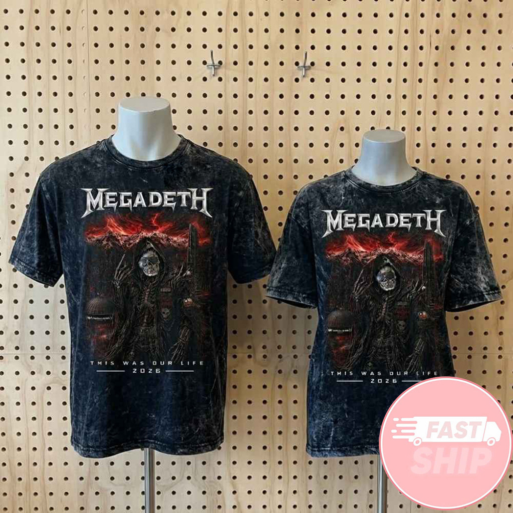 Megadeth Vic Rattlehead This Was Our Life Tour 2026 T-Shirt Megadeth Merch Gift For Band Fans
