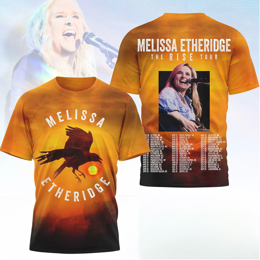 Melissa Etheridge The Rise Tour 2026 Crow Sunset Graphic Concert T-Shirt Melissa Etheridge Merch