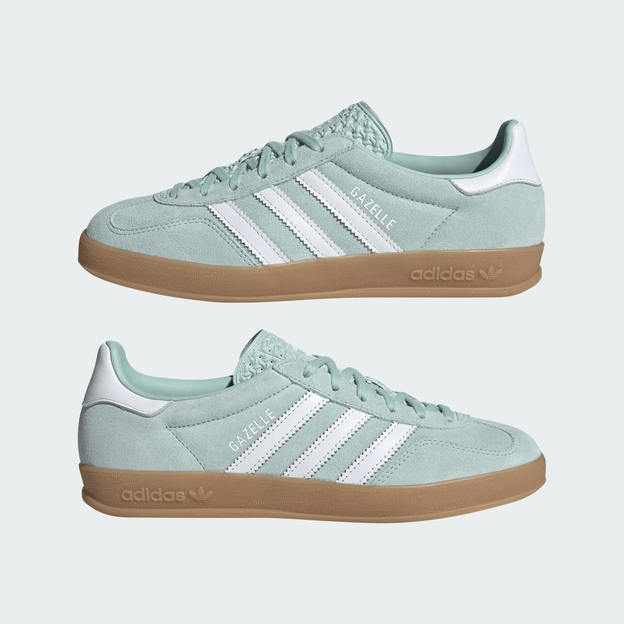 Men's Adidas Gazelle Indoor Ash Green Shoes - Image 3
