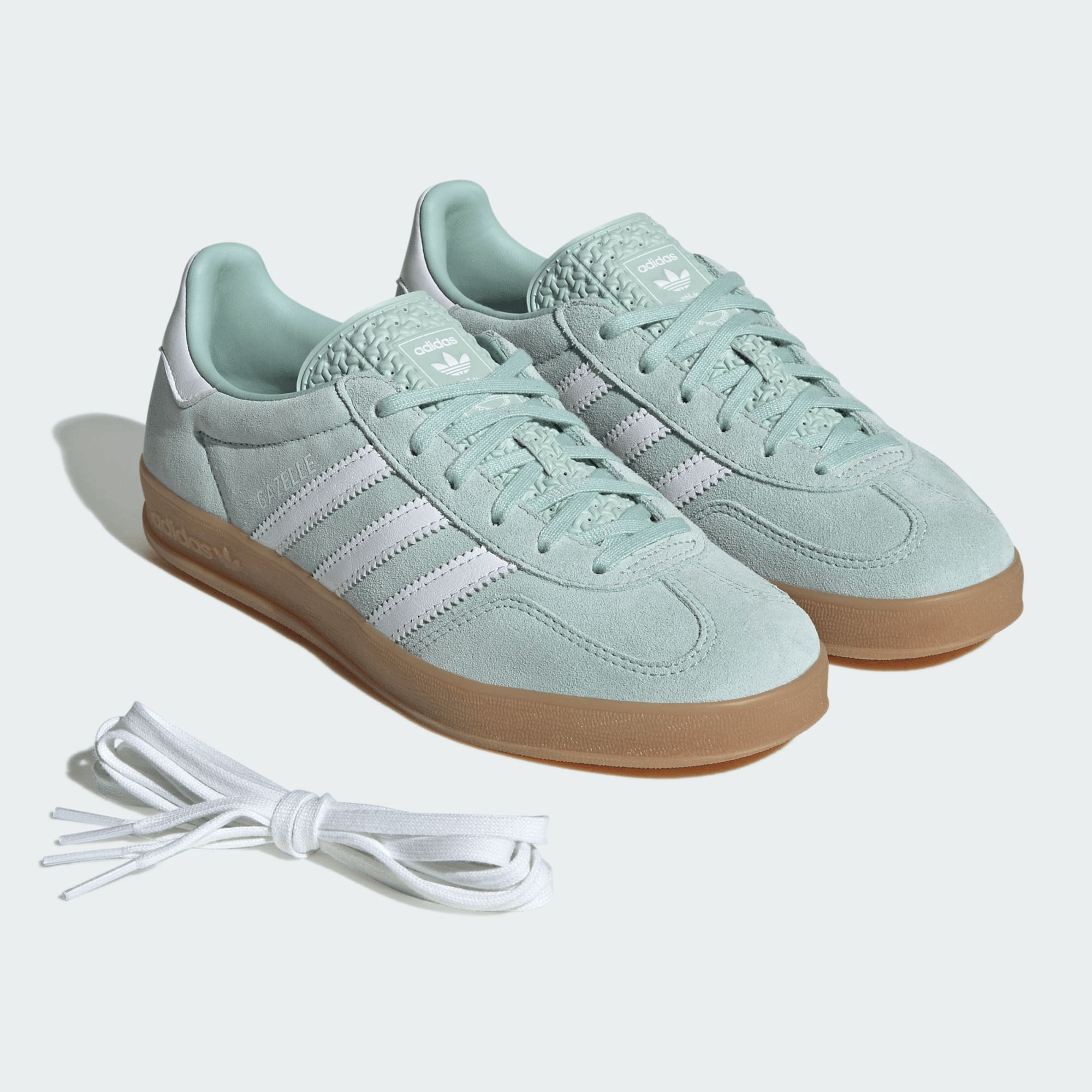 Men's Adidas Gazelle Indoor Ash Green Shoes - Image 4