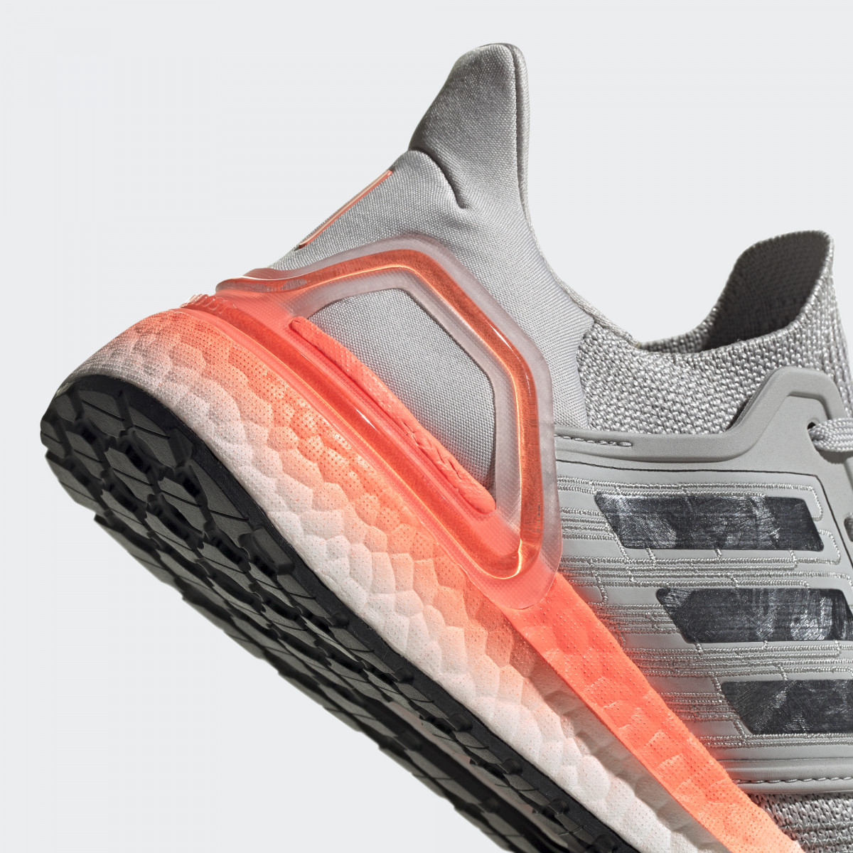 Men's Adidas Ultra Boost 2.0 Grey Two Signal Coral Shoes - Image 4