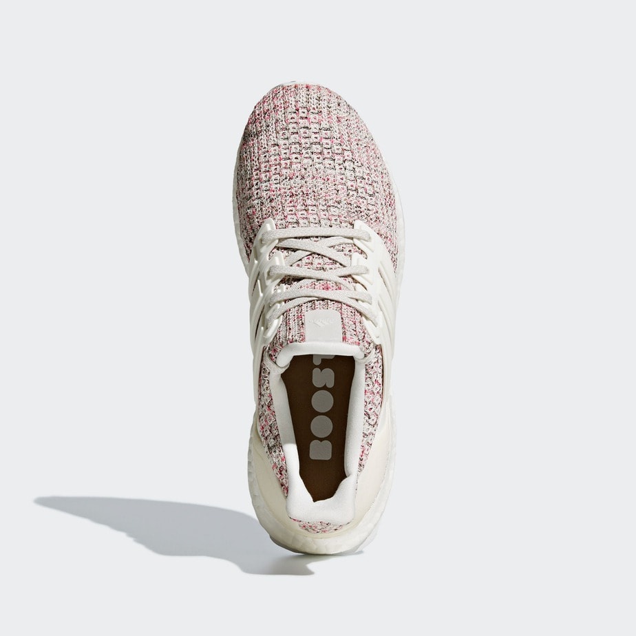 Men's Adidas Ultra Boost 4.0 White & Scarlet Red Shoes - Image 5