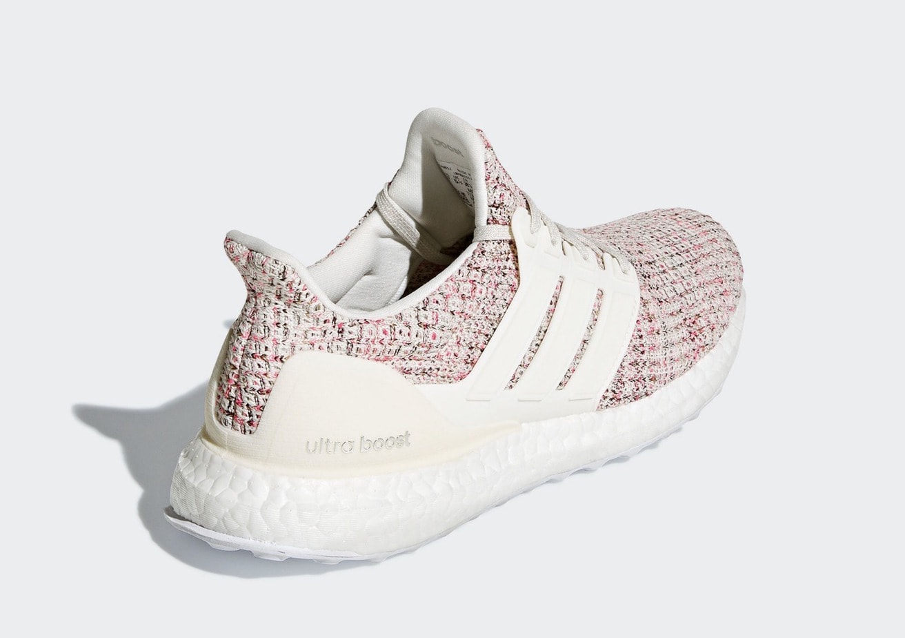 Men's Adidas Ultra Boost 4.0 White & Scarlet Red Shoes - Image 4