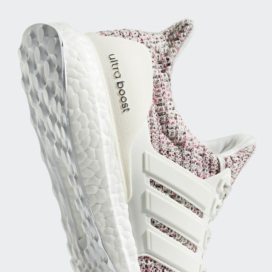 Men's Adidas Ultra Boost 4.0 White & Scarlet Red Shoes - Image 6