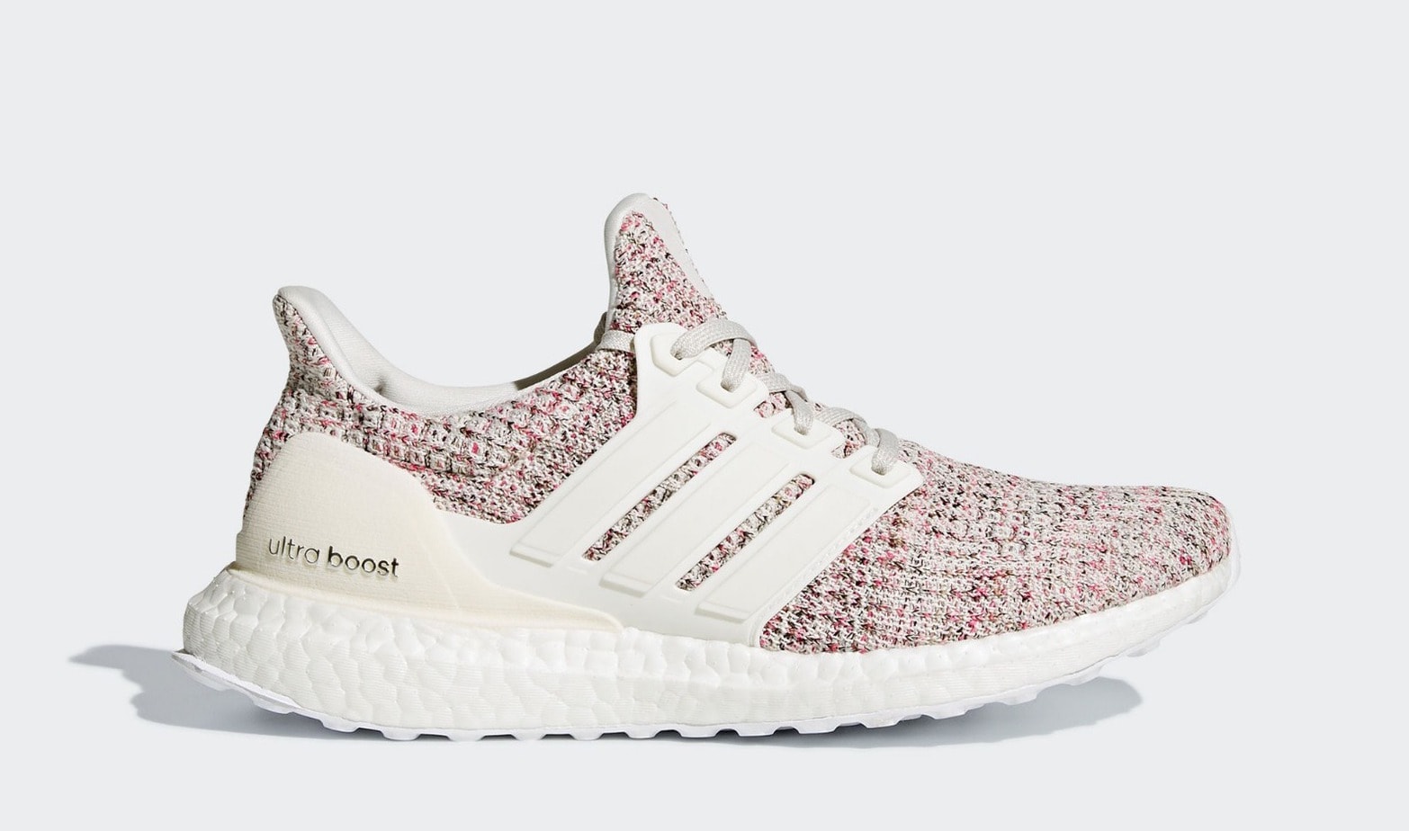 Men's Adidas Ultra Boost 4.0 White & Scarlet Red Shoes - Image 2