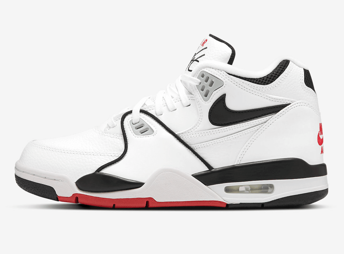 Men's Air Flight 89 White Black University Red Shoes