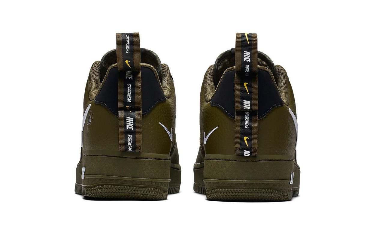 Men's Air Force 1 '07 LV8 Utility Low Olive Canvas Shoes - Image 3