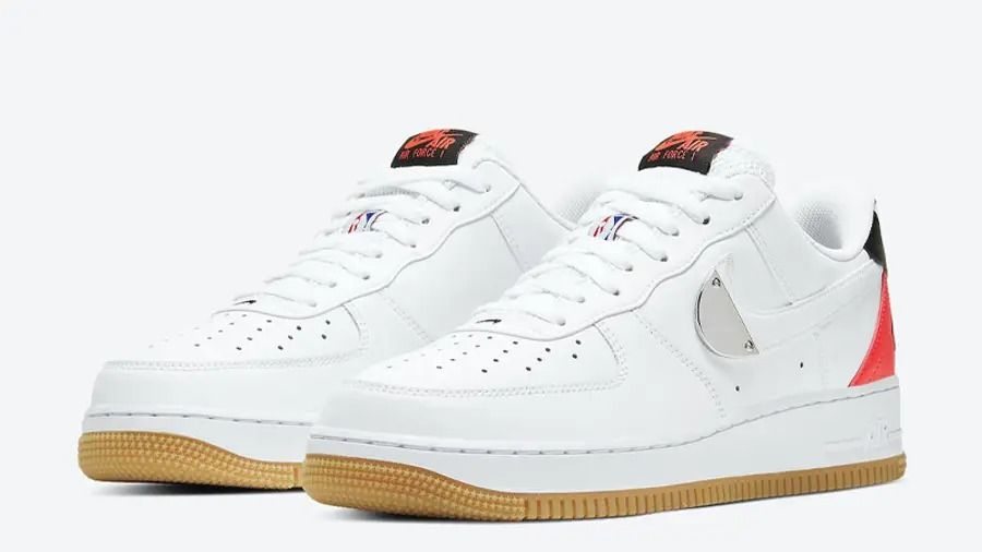 Men's Air Force 1 '07 LV8 White Crimson Gum Shoes - Image 2