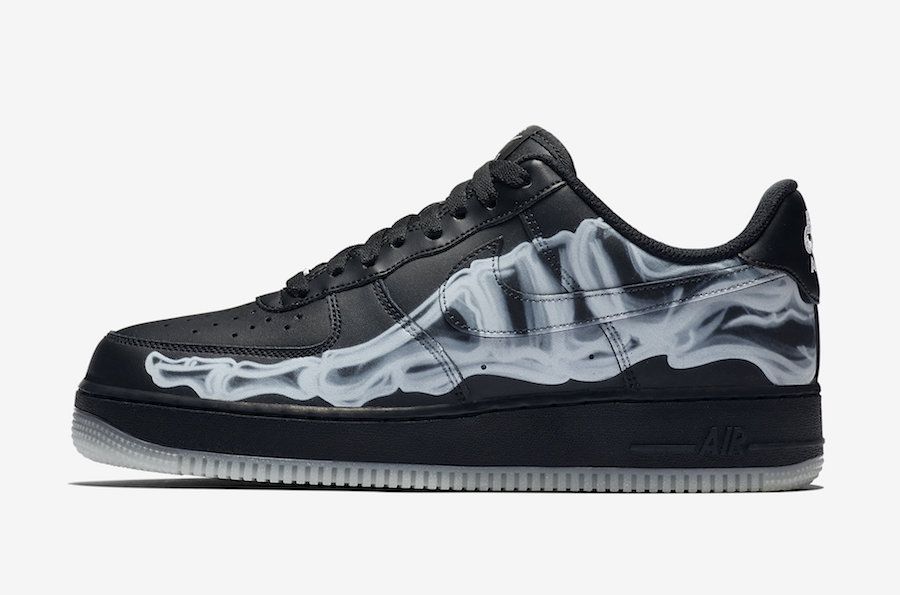 Men's Air Force 1 Black Skeleton Shoes