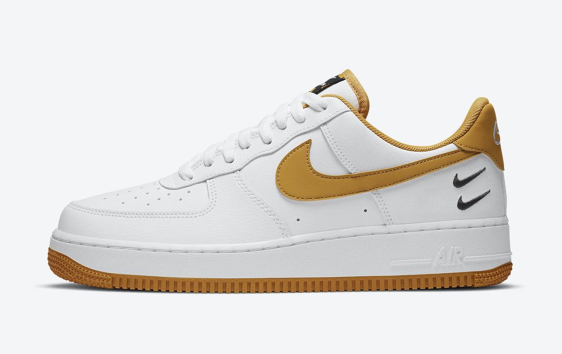 Men's Air Force 1 Low Double Mini Swooshes Yellow Shoes