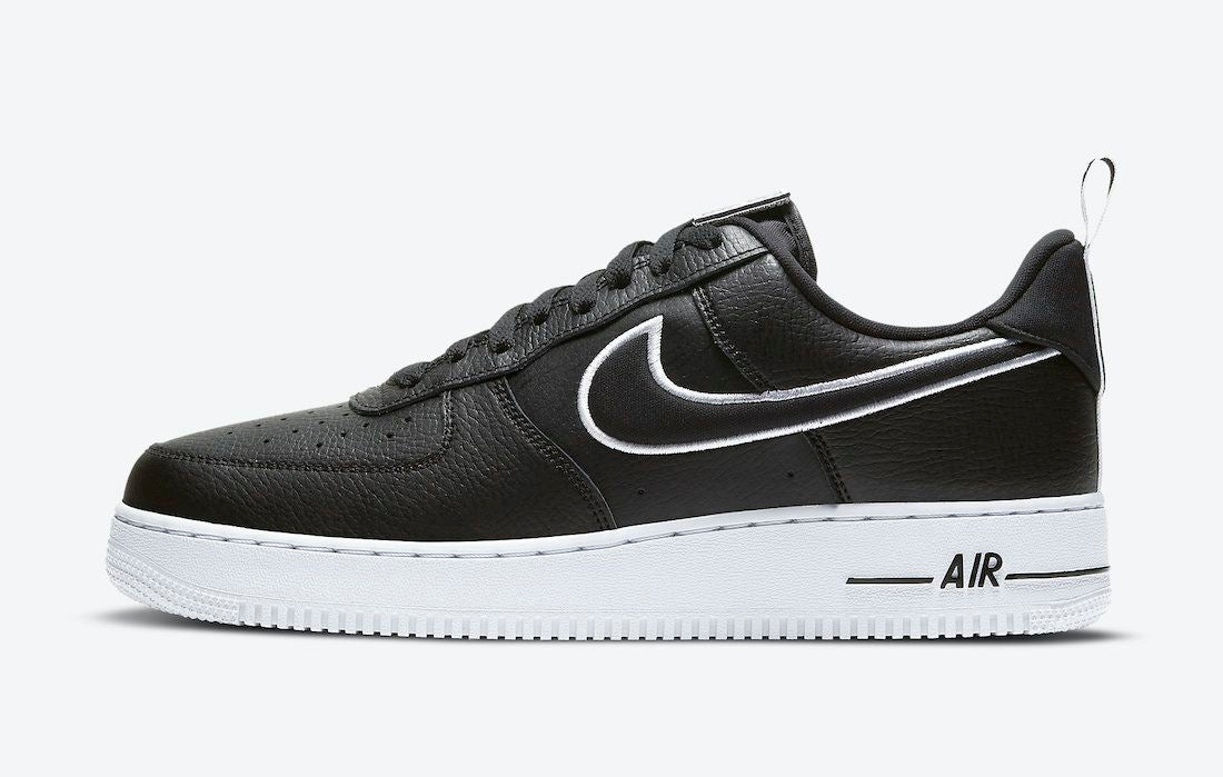 Men's Air Force 1 Low Velcro Patches and Oversized Heel Tabs Black Shoes