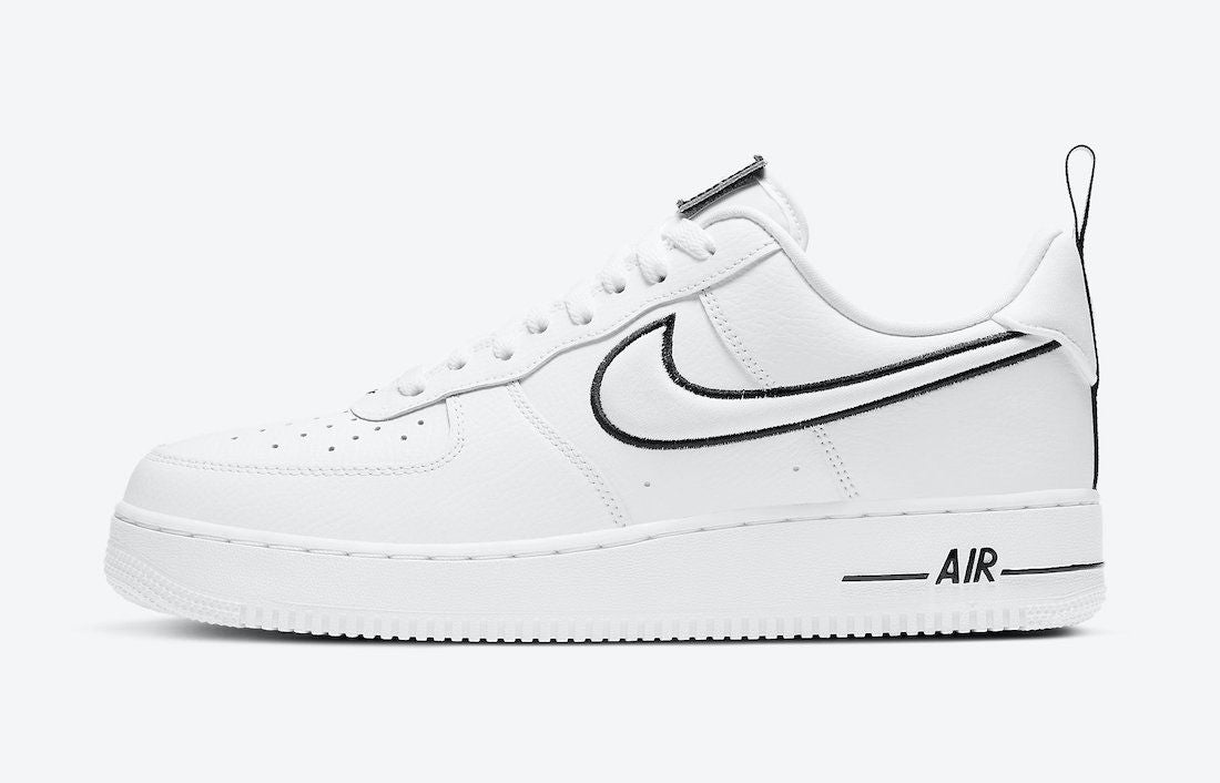 Men's Air Force 1 Low Velcro Patches and Oversized Heel Tabs White Shoes