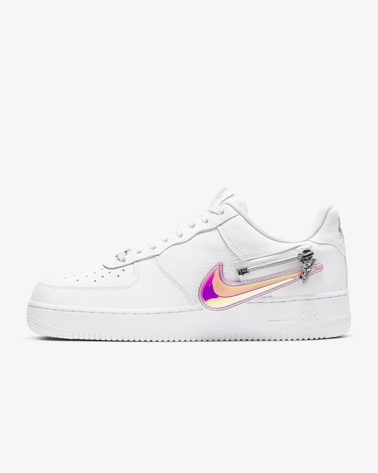 Men's Air Force 1 PRM Zip Swoosh White Shoes