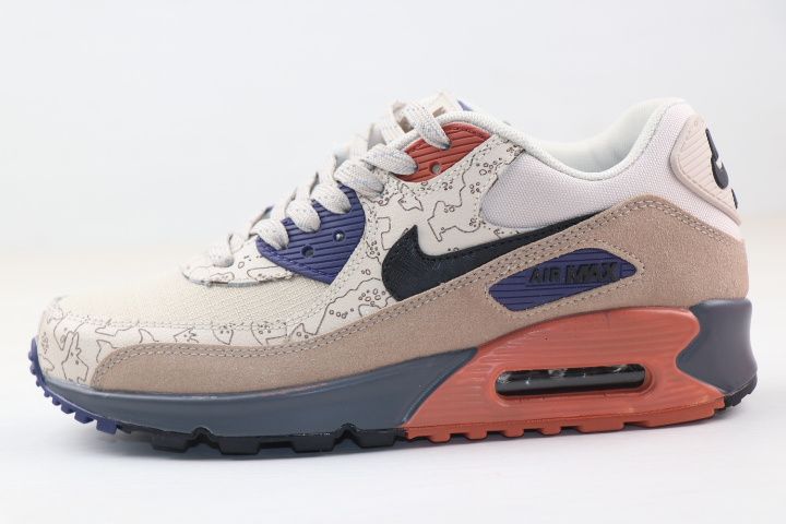 Men's Air Max 90 Brown Sand Map Shoes