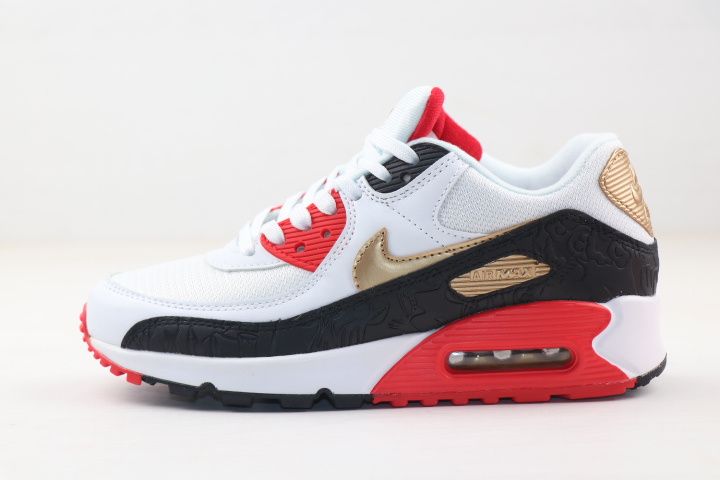 Men's Air Max 90 Red Gold Shoes