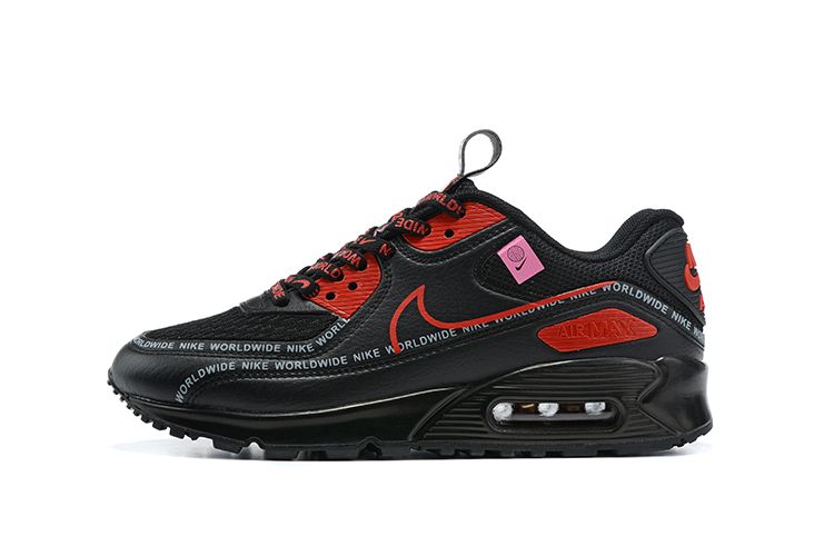 Men's Air Max 90 Worldwide Black Red Shoes