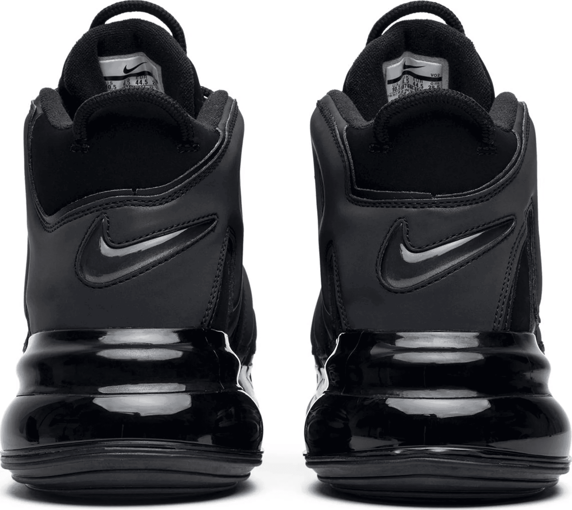 Men's Air More Uptempo 720 QS Triple Black Shoes - Image 4