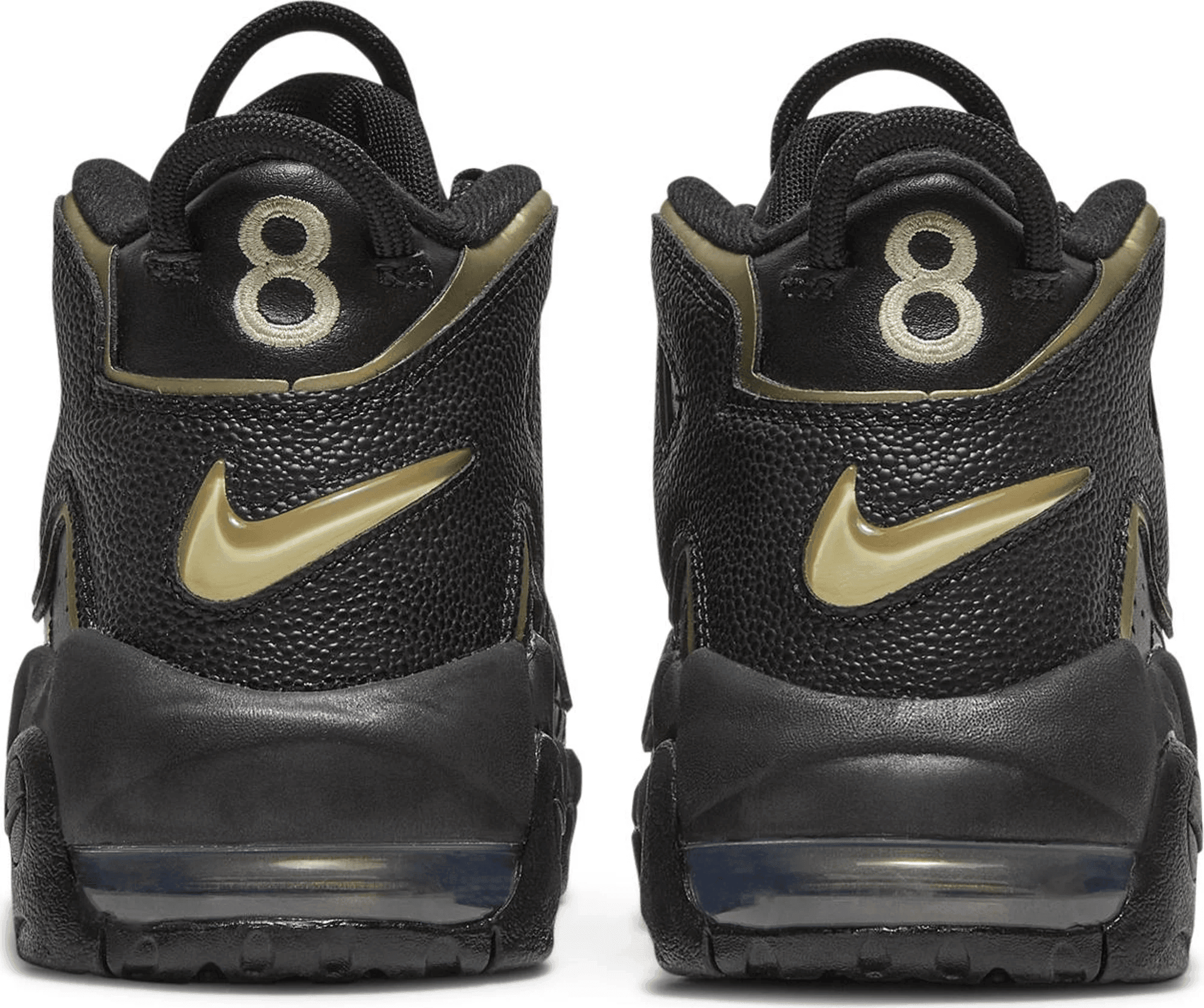 Men's Air More Uptempo GS Black Metallic Gold Star Shoes - Image 4
