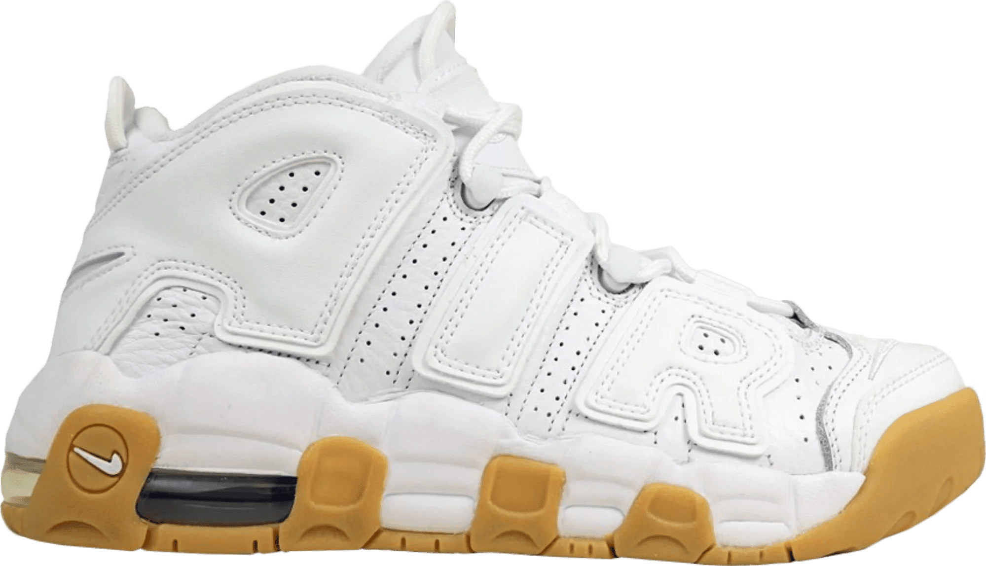 Men's Air More Uptempo GS White Gum Shoes